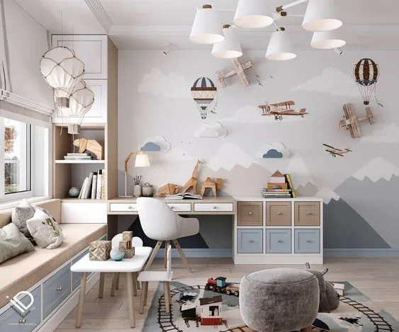 Modern Playful Kids Room Interior Design by Houseway