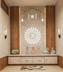 Modern Pooja Room and Meditation Space Interior Design by Houseway