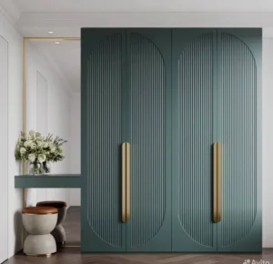 Elegant Peacock Motif Wooden Wardrobe Interior Design by Houseway