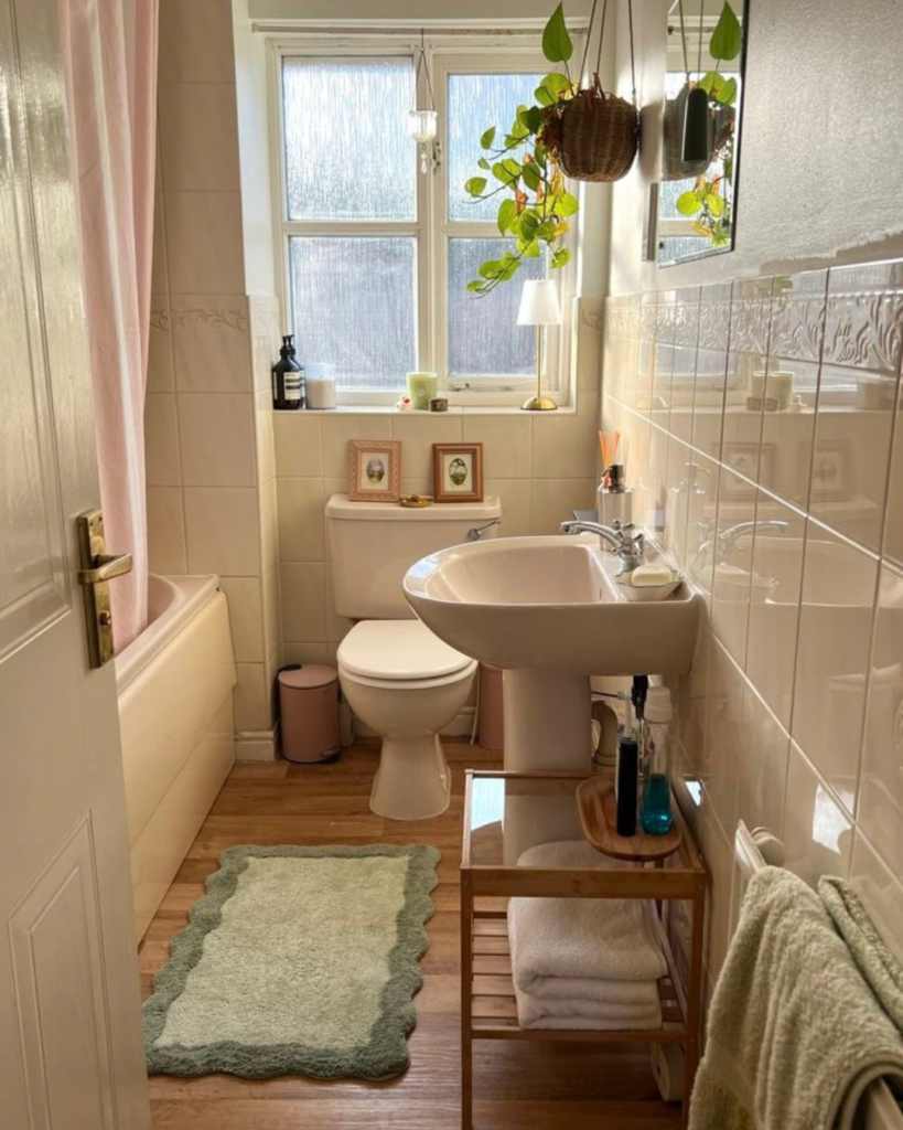 Houseway bathroom plumbing installation and sanitary design services in Hyderabad, featuring a multi-panel visual guide of a professional plumber installing a sink trap, exposed PVC water supply pipe networks, drainage schematics, finished bathroom interiors, and rough-in wall plumbing.
